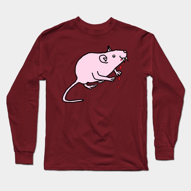 Animals with Sharp Teeth Pink Rat Long Sleeve T-Shirt by ellenhenryart